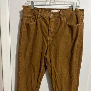 GAP BROWN CORDS VINTAGE SLIM HIGH RISE SZ 14R